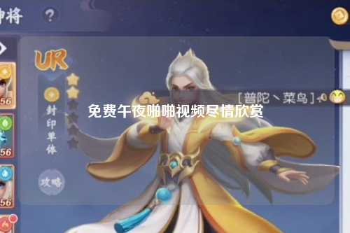 免费午夜啪啪视频尽情欣赏